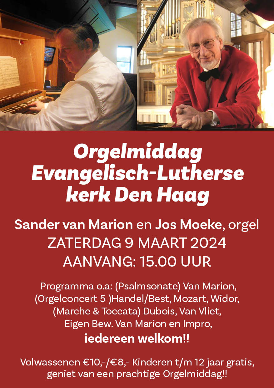 Orgelmiddag door Sander van Marion en Jos Moeke